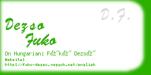 dezso fuko business card